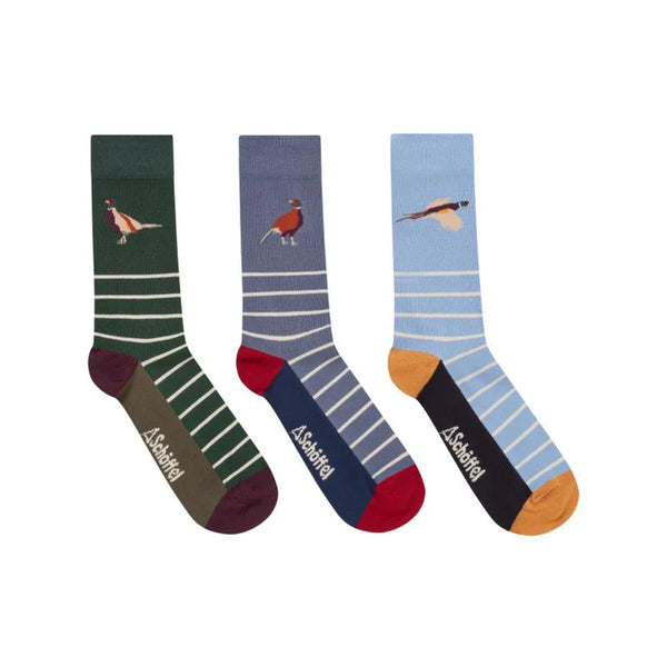 Schoffel Mens Bamboo Sock (Box of 3) - Pheasant Mix - Lucks of Louth