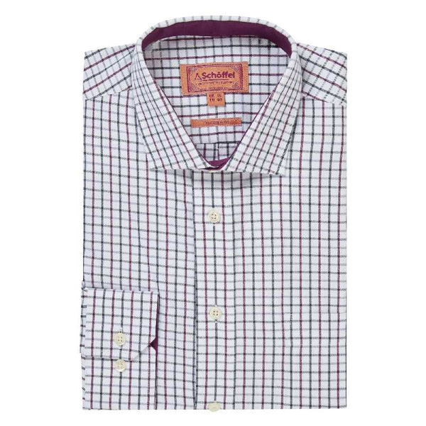 Schoffel Milton Tailored Shirt - Plum/Botanical Green - Lucks of Louth