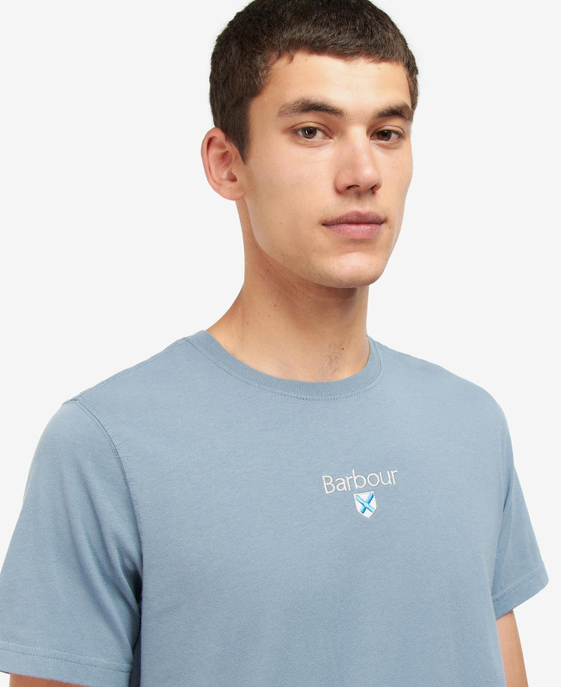 Barbour Stockton Logo T-Shirt - Washed Blue - Lucks of Louth
