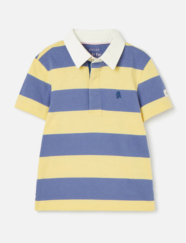 Joules Ozzy Stripe Polo,Yellow/Blue - Lucks of Louth