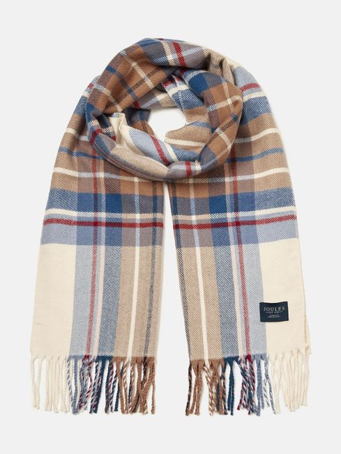 Joules Langtree Check Scarf - Cream Check - Lucks of Louth