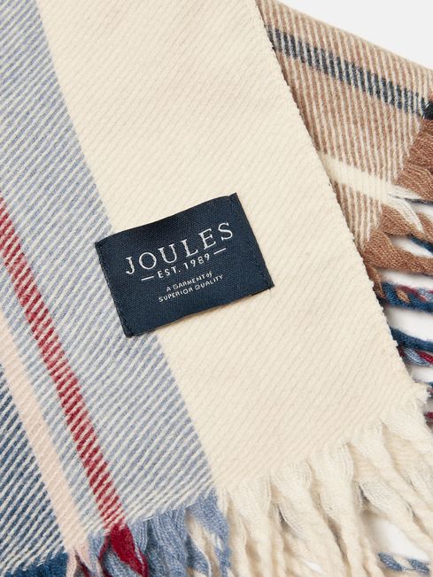 Joules Langtree Check Scarf - Cream Check - Lucks of Louth