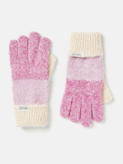 Joules Wanderer Knitted Gloves - Pink - Lucks of Louth