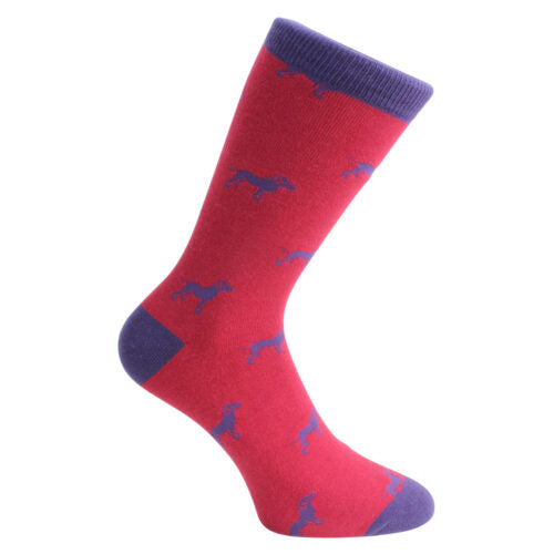 David Aster Socks - Red/Blue Dogs