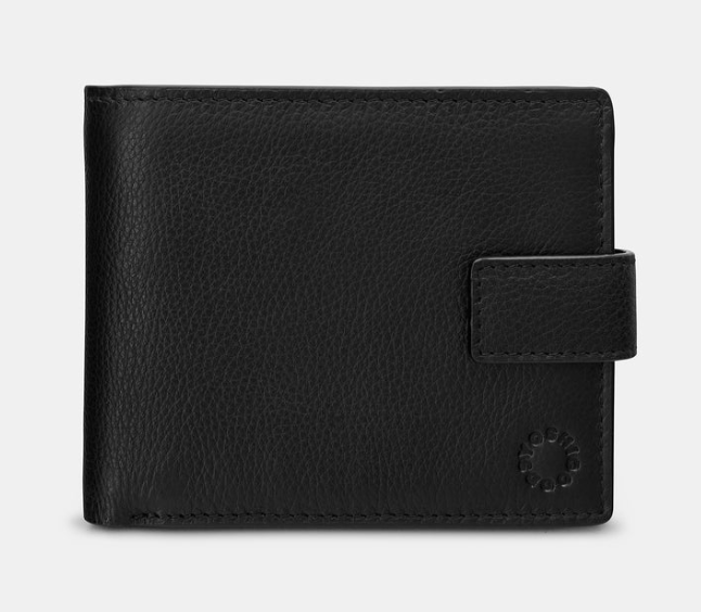Yoshi Mens Large Leather Wallet With Tab - Black (Y2478 17 1) - Lucks of Louth