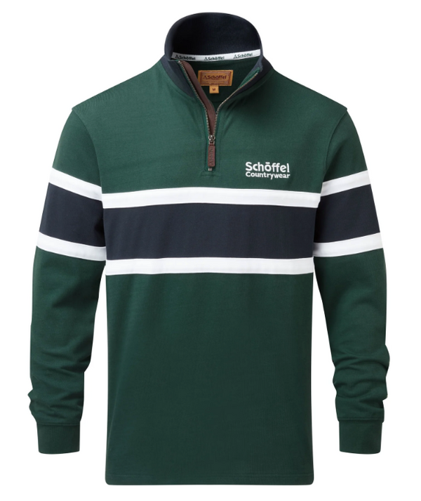 Schoffel Exmouth Heritage 1/4 Zip - Pine Green - Lucks of Louth