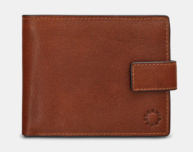 Yoshi Mens Large Leather Wallet With Tab - Brown (Y2478 17 8) - Lucks of Louth