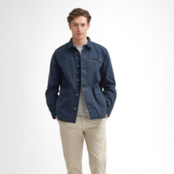 Barbour Saintwell Canvas Overshirt - Navy - Lucks of Louth