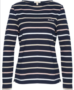 Barbour Hawkins Long Sleeved Stripe Top - Navy Stripe - Lucks of Louth