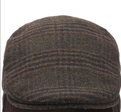 Barbour Cheviot Flat Cap - Brown Check - Lucks of Louth