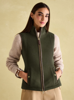 Joules Fairbourne Fleece Gilet - Green - Lucks of Louth