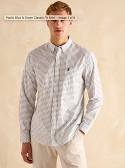 Joules Abbott Poplin Shirt - Blue Green Check - Lucks of Louth