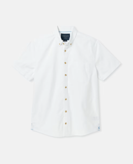 Joules Oxford Classic Fit Short Sleeve Shirt - White - Lucks of Louth