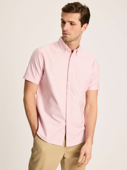 Joules Oxford Classic Fit Short Sleeve Shirt - Pink - Lucks of Louth