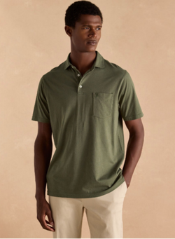 Joules Emmett Jerset Polo Shirt - Khaki - Lucks of Louth