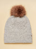 Joules Knitted Cable Bobble Hat - Grey
