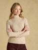 Joules Warm Handle Ribbed Roll Neck Jersey Top - Oat Marl