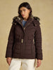 Joules Aspen Short Padded Coat - chocolate - Lucks of Louth