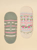 Joules Women's Bessie Cream Pink Green Invisible Socks (size 4-8) - Lucks of Louth