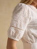 Joules Susanna Short Sleeve Broderie Midi Dress -Chalk White - Lucks of Louth