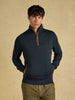 Joules Heritage Herringbone Quarter Zip Sweatshirt - Navy - Lucks of Louth