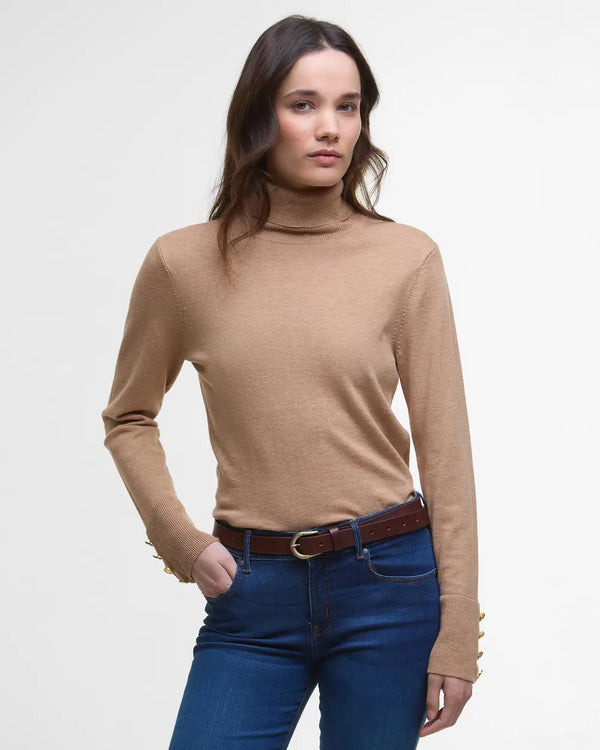 Barbour Corbridge Knitted Jumper - Pale Camel - Lucks of Louth