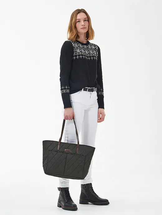 Barbour Quilted Tote Bag - Olive - Lucks of Louth