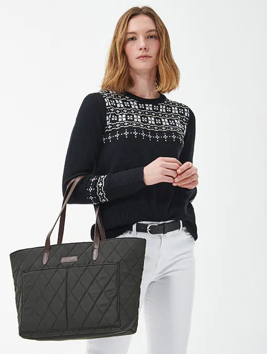 Barbour Quilted Tote Bag - Olive - Lucks of Louth