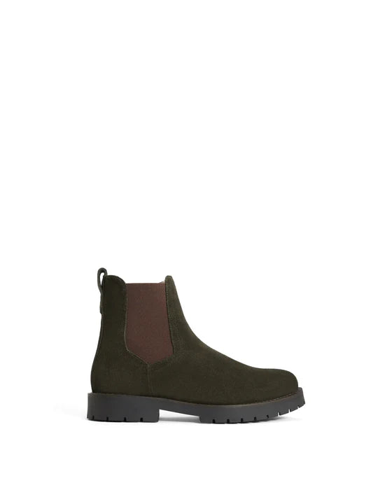 Fairfax & Favor Sheepskin Boudica Suede Boots, Moss Green - Lucks of Louth