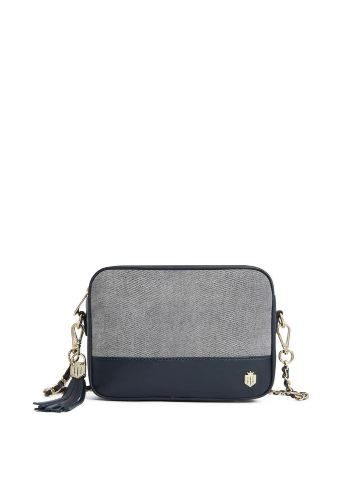 Fairfax & Favor Finsbury Cross Body Bag,Denim Suede - Lucks of Louth