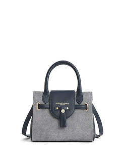 Fairfax & Favor Mini Windsor Handbag,Denim Suede - Lucks of Louth