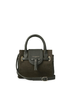 Fairfax & Favor Mini Windsor Handbag - Moss Green Suede - Lucks of Louth