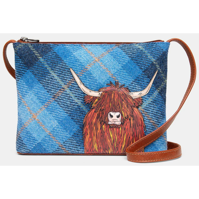 Yoshi Cross Body Bag - Highland Cow Blue - Lucks of Louth