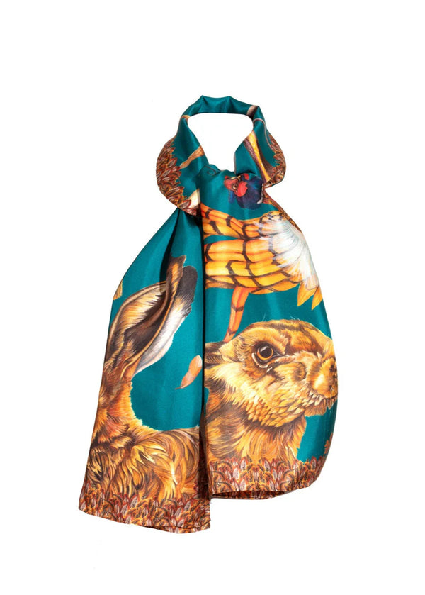 Clare Haggas Ahead of the Game Classic Scarf - Teal - Lucks of Louth