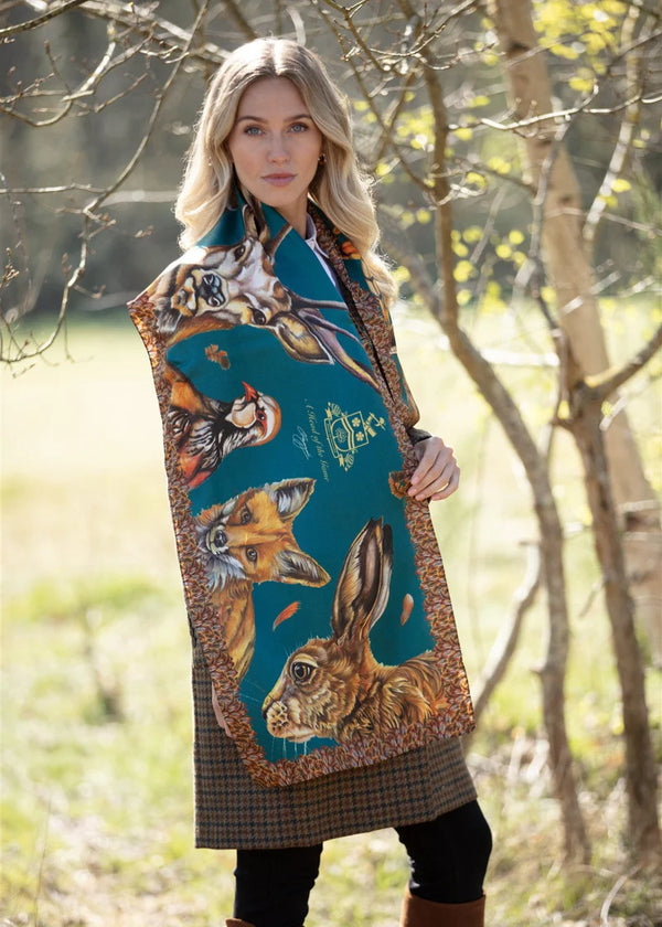Clare Haggas Ahead of the Game Classic Scarf - Teal - Lucks of Louth