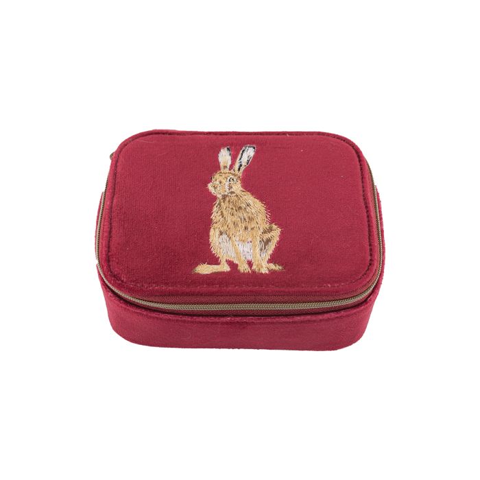 Wrendale Hare Embroidered Accessory Case - Lucks of Louth