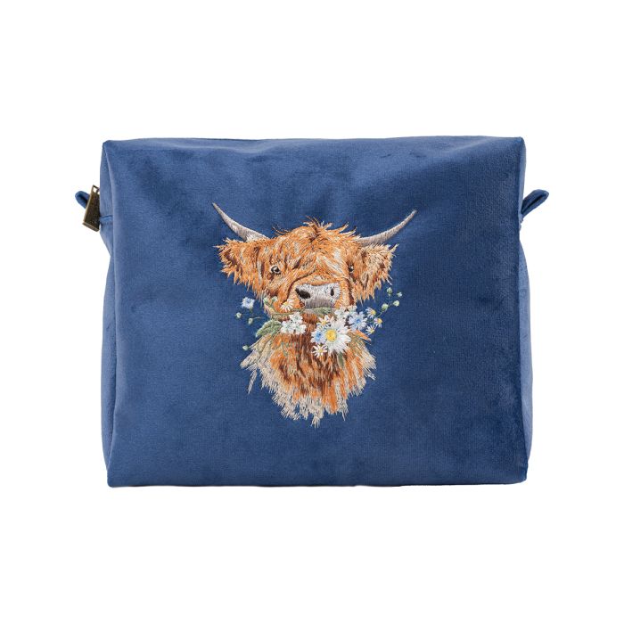 Wrendale Highland Cow Embroidered Cosmetic Bag - Lucks of Louth