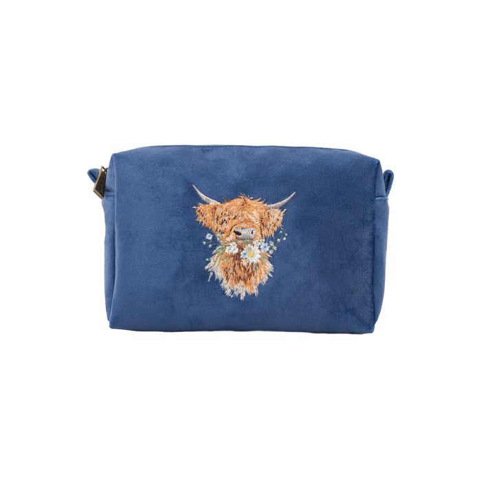 Wrendale Highland Cow Embroidered Make-up Bag - Lucks of Louth