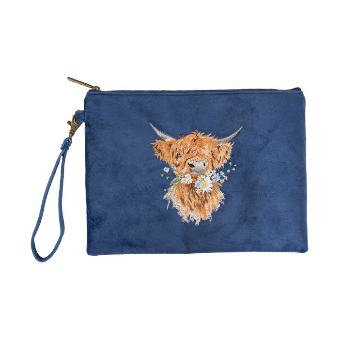 Wrendale Highland Cow Embroidered Pouch - Lucks of Louth