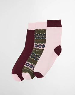 Barbour Helen Fairisle Giftbox (Set of 3) - Olive - Lucks of Louth