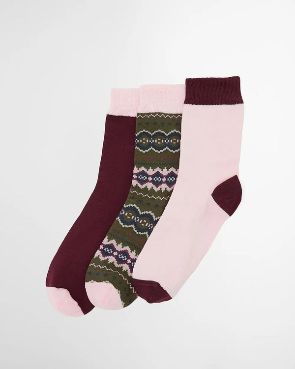 Barbour Helen Fairisle Giftbox (Set of 3) - Olive - Lucks of Louth