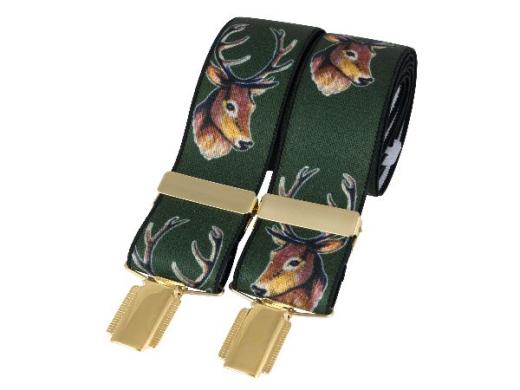 David Aster Braces - Green Stags Head - Lucks of Louth