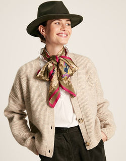 Joules Samantha Button Cardigan,Oat - Lucks of Louth