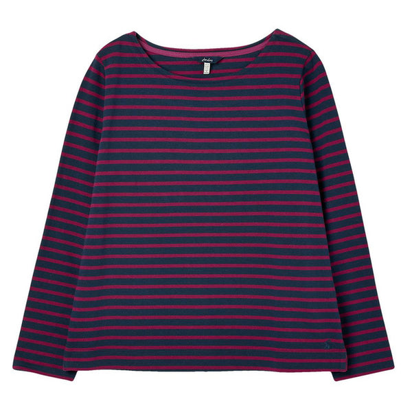 Joules Brancaster Top - Navy/Pink Stripe - Lucks of Louth