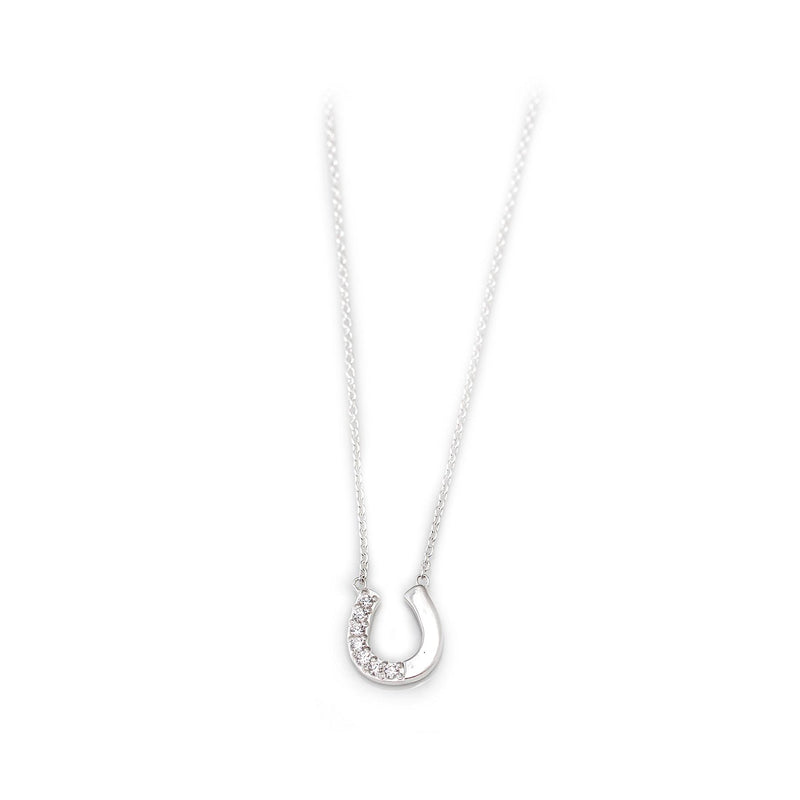 Hiho Silver Exclusive CZ & Sterling Silver Horseshoe Necklace - Lucks of Louth