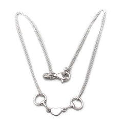 Hiho Silver Exclusive Sterling Silver Double Chained Snaffle Heart Necklace - Lucks of Louth