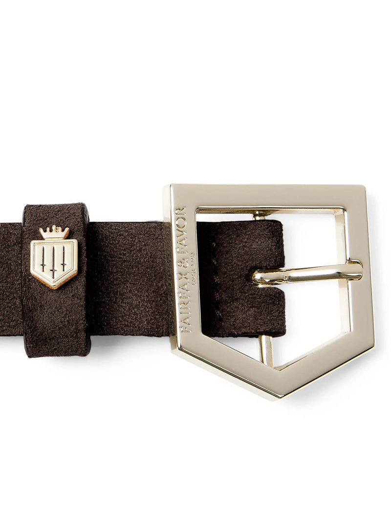 Fairfax & Favor Sennowe Belt - Chocolate Suede - Lucks of Louth