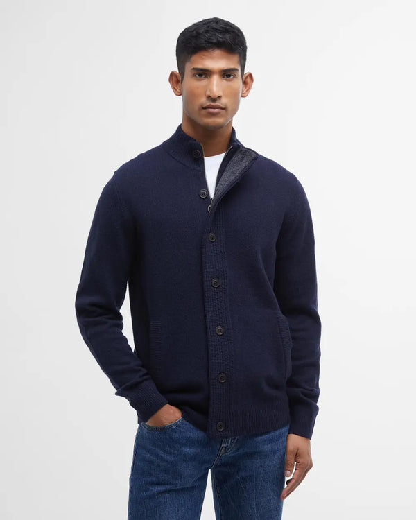 Barbour Essential Patch Zip Through - Navy - Lucks of Louth