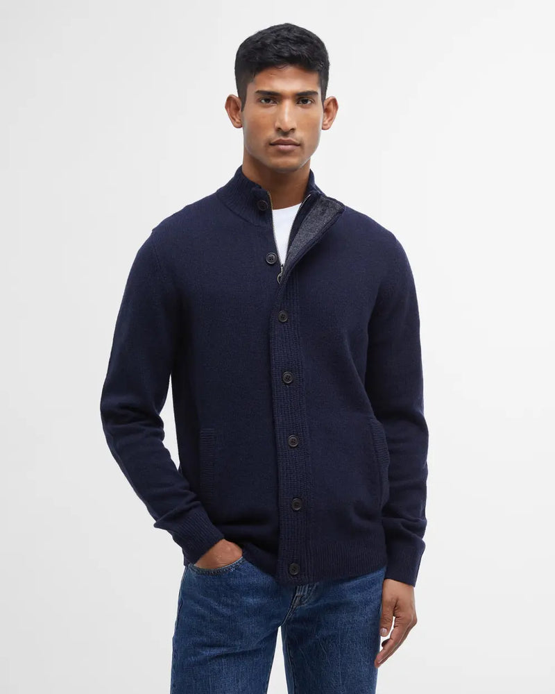 Barbour Essential Patch Zip Through - Navy - Lucks of Louth