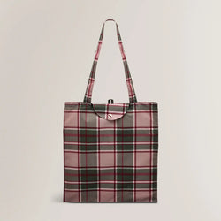 Radley Autumn Check Foldaway Shopper,Racing Green - Lucks of Louth